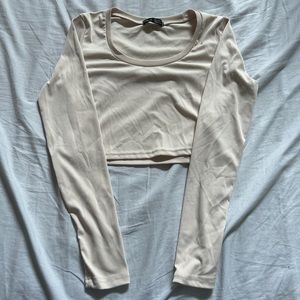 White/cream long sleeve shein crop top
